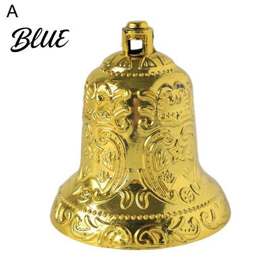 Xmas Bell 6/8/10cm Golden Exquisite Christmas with Hanging Hole Unique Decor Texture Plastic