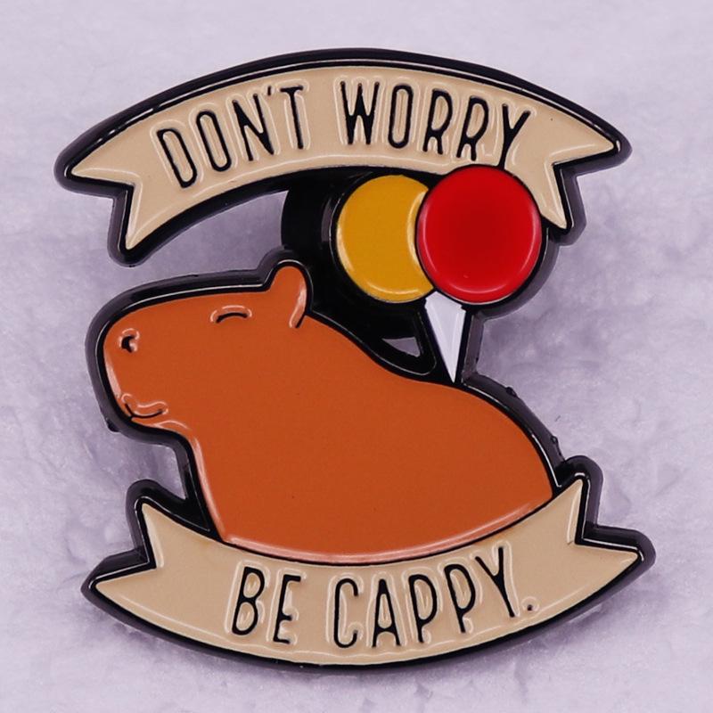 Capybara Giant Rodent Happy Brooch Badge
