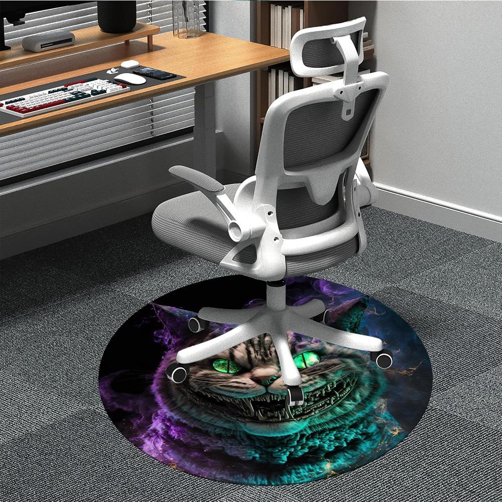 

1pc Fantasy Cat Print Chair Carpet for Office Non-Slip, Machine Washable Rug for Office, Room - Polyester, Machine Made yy251029227 80cm by 80cm