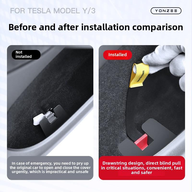 2025-2025 Tesla Model 3/Y Emergency Escape Handle Safety Pull Rope Release Kit for Car Rear Door Emergencies (Highland/Juniper)