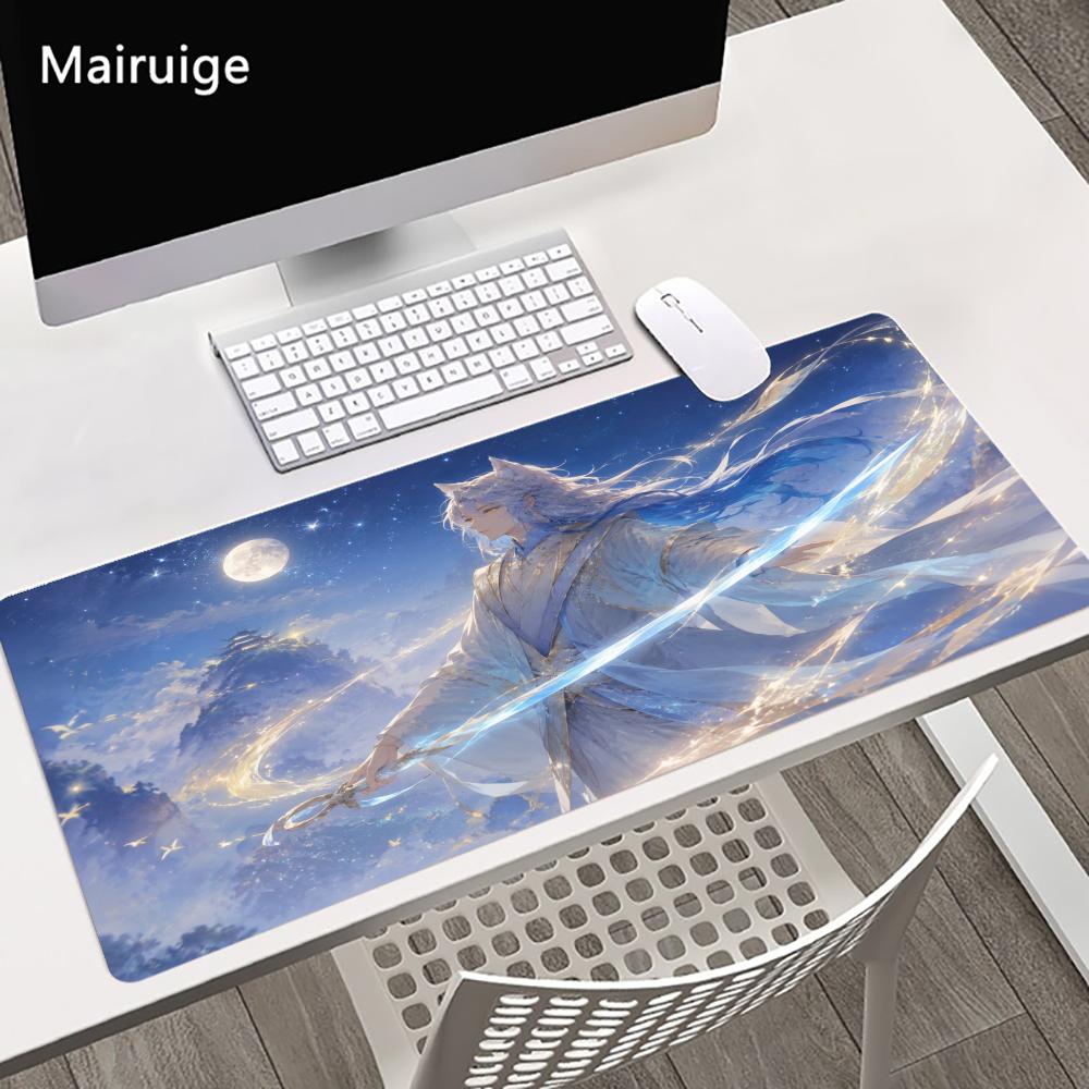 Anime Girl Big Size Mouse Pad Non-slip Rubber Easy To Clean Desk Mat for Home Office Daily Use Deskpad Keyboard Pad Mouse Mat
