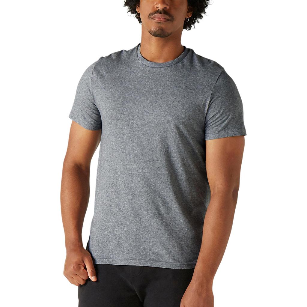 DECATHLON DOMYOS 100 Series Solid Color Breathable Fitness Slim Short Sleeve T-Shirt Men's Dark Grey