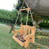 Wooden Outdoor Bird Feeder, Gardening Bird Feeding Tool, Stylish Hanging Pet Chair, Suitable For Gardens And Balconies!