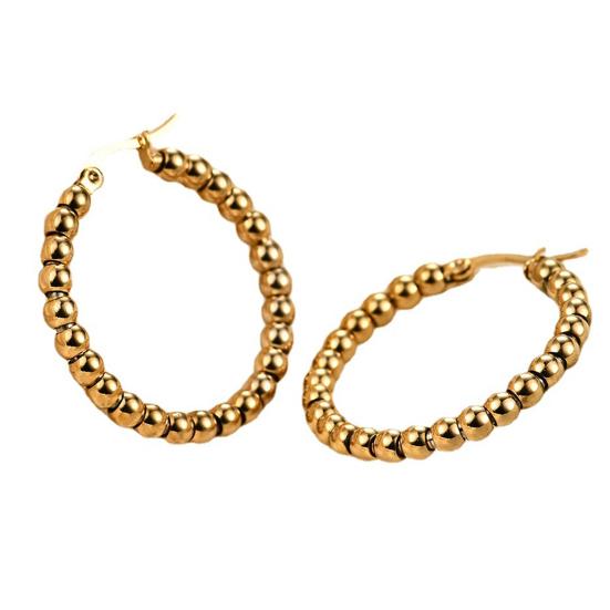 

1 пара круглых сережек с гальваническим покрытием и геометрическим узором, круглый блеск, нежный наряд