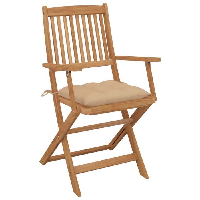 VidaXL Set of 6 Folding Garden Chairs with Cushions, Patio Seats, Dining Chairs, Patio Furniture 3074958