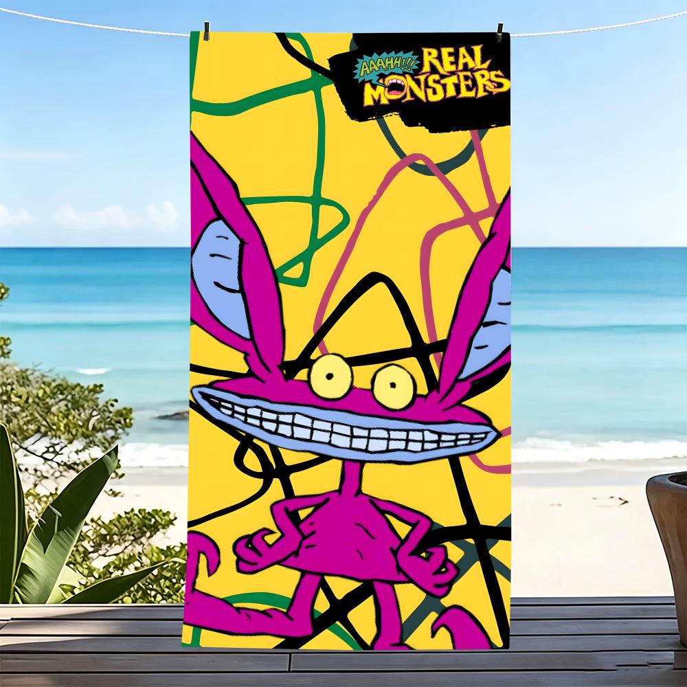A-Aaahh!!! Real Monsters-S Towel Microfiber Beach Towel, Quick-Dry, Sand-Free, Ultra-Fine Fiber, Super Soft.