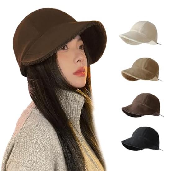 

large size deep size brushed small face cold protection fall and heat mountain outdoor [ARSZHORSVS] Women s hat, winter, cap, [wide brim, adjustment,