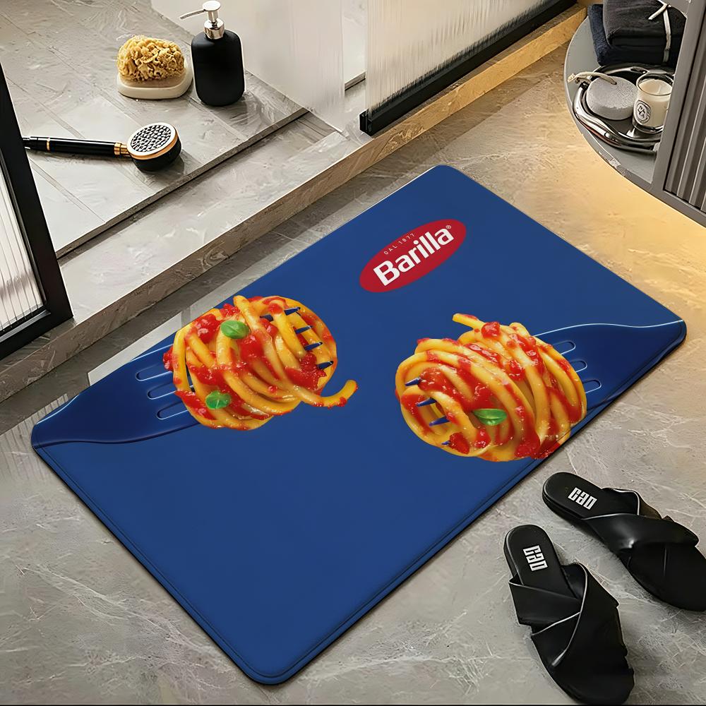 Dywanik podłogowy Food B-Barilla Miękki flanelowy wycieraczka przed drzwi antypoślizgowa chłonna dywanik do łazienki sypialni