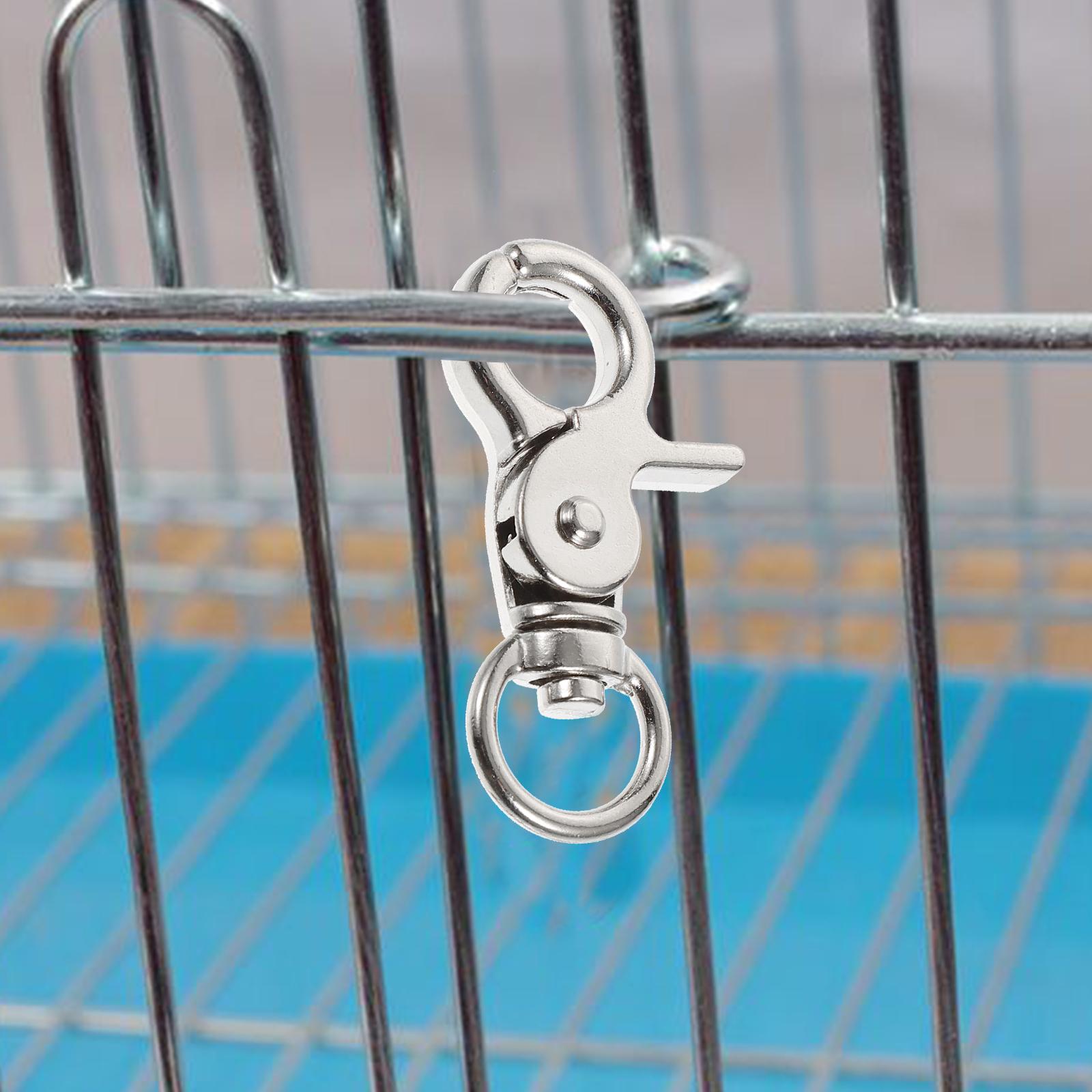 

5 Pcs Bird Parrot Cage Safety Buckle Pet Bird Cages Nests Stainless Steel Lobster Clasp Door Lock Buckle Swivel 4.50X1.80X0.50CM серебряный