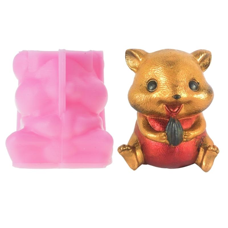 Silicone Scented Candle Moulds Soap Molds Squirrel Shaped Silicone Clay Mould Hand-Making Accessories for Soap Candle