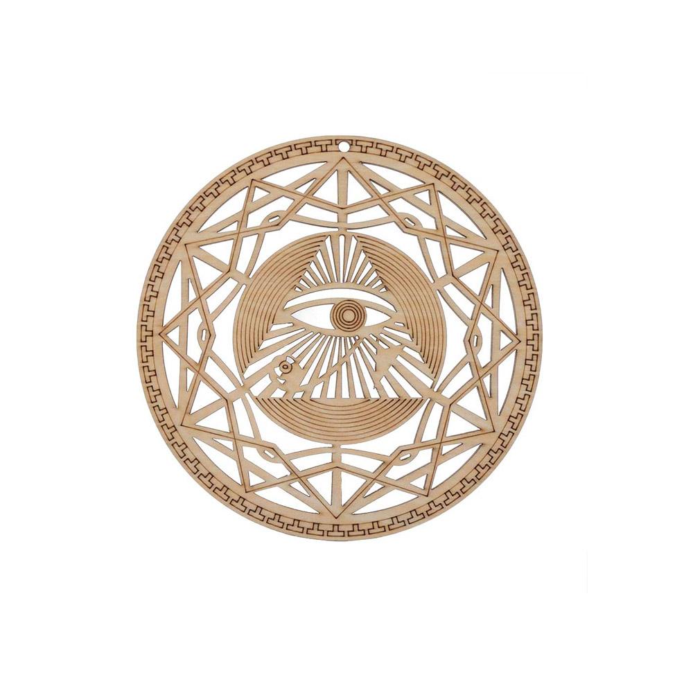 Wooden Wall Art Home Decor Flower Of Life Energy Mat Decorative Boards Crafts Slice Wood Base Coasters Sacred Geometry Ornament