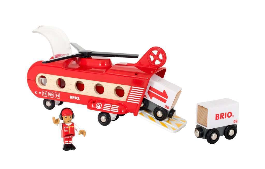 BRIO WORLD Lastehelikopter Alder 3 år og oppover Tre 33886 [8 deler] (Helikopterleketøy)