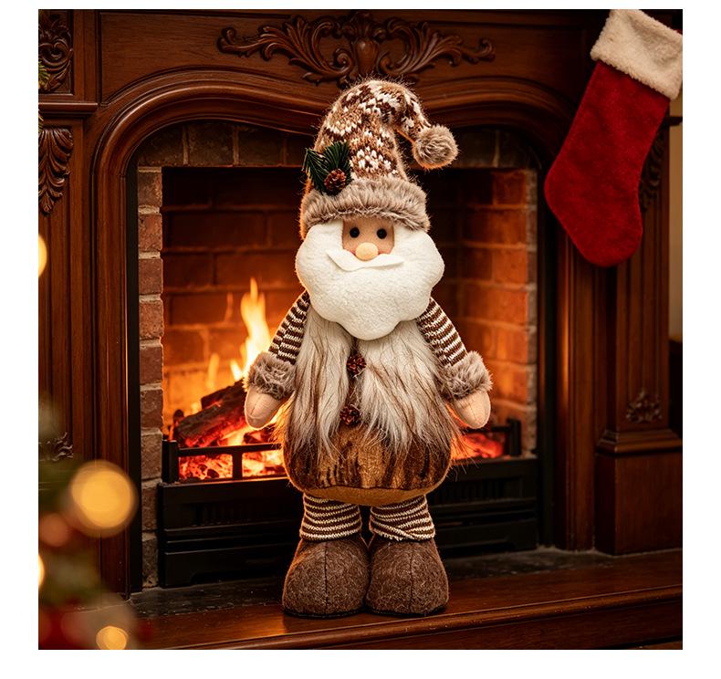 Santa Claus & Snowman Christmas Decoration Figurine Doll