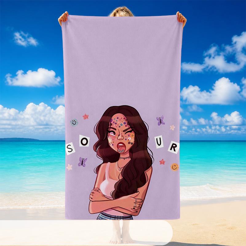 Olivia Rodrigo Strandtuch, Weiches Großes Saugfähiges Handtuch Für Strand Schwimmbad Reisen Urlaub 70cmx140cm(27x55inch)