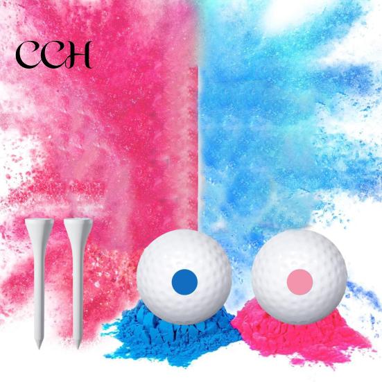 Unique Gender Reveal Idea Golf Ball with Tee Exploding Exquisite Craftsmanship Set Powder Explosion Announcement Party Themed Decoration Safe Option