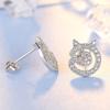 New Product Cat Face Earrings and Ear Piercings Simple Zircon Cat High-end Ear Accessories