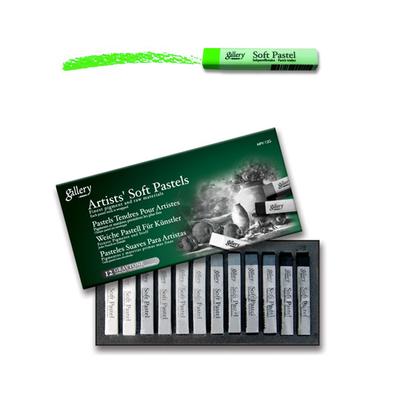 Gallery Artists' Soft Pastels Squares Cardboard Box Set of 12 - Greys, Gray Tone