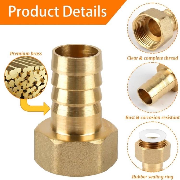 Brass 3/4 Inch Hose Connector Set With Double Sealing Rings Hexagonal Nut Design Corrosion Resistant For Water Gas Oil Pipelines 2 Pack