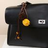 Miu Qi Retro Colorful Tassel Ball Keychain Handmade Faux Leather Accessories For Casual Bags