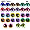 25Pairs 6/8/10mm Doll Glass Eye Round Dragon Cat Eyes In Pairs Flatback Cabochons Decoration Keychain DIY Accessories