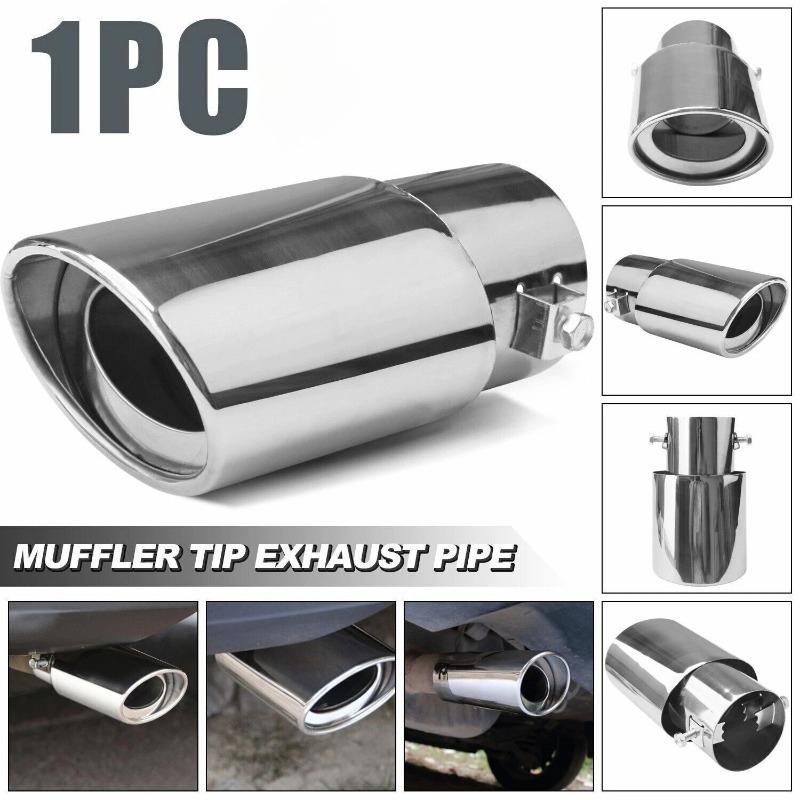 Universal Stainless Steel Exhaust Tip - Straight/Curved Muffler Pipe for Car Tail Throat Decoration