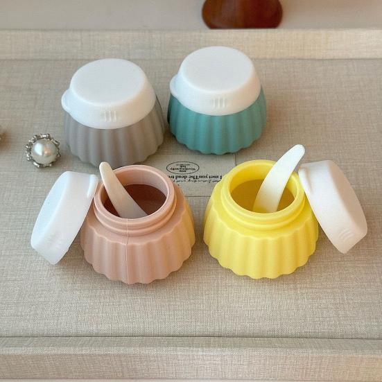 4Pcs 40ML Silicone Travel Bottle with Clear PVC Bag Leak Proof Reusable Facial Cream Lotion Sunscreen Storage Jar Portable Refillable Empty Toiletries