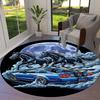 1PC Horse Car Non-Slip Floor Round carpet, Office, family, bedroom, Large Area Rug Indoor Rugs,  Durable PolyesterH0340