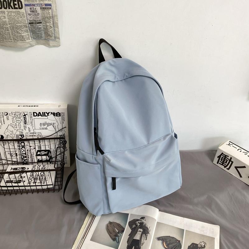 Schoolbag Backpack Ins Trend 1011 New Korean Version of Female High School Junior High School Students Large Capacity Simple Solid Color Schoolbag