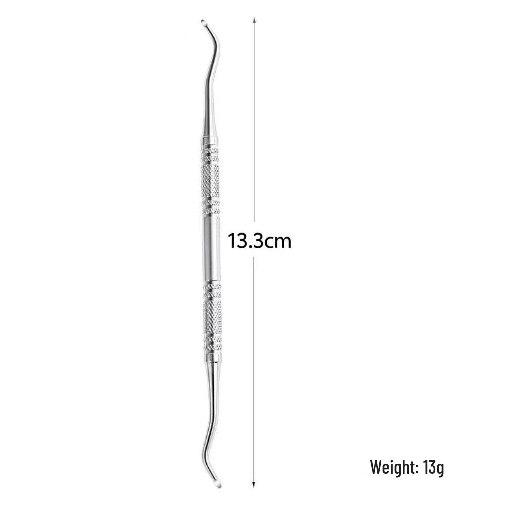 Stainless Steel Manicure & Pedicure Tool Set: Pusher, Blackhead Needle, Nail Cleaner & File