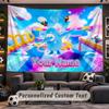 Wall Hanging Tapestry Custom NameFall Guys Pattern Personalized Printed Fabric Wall Decor