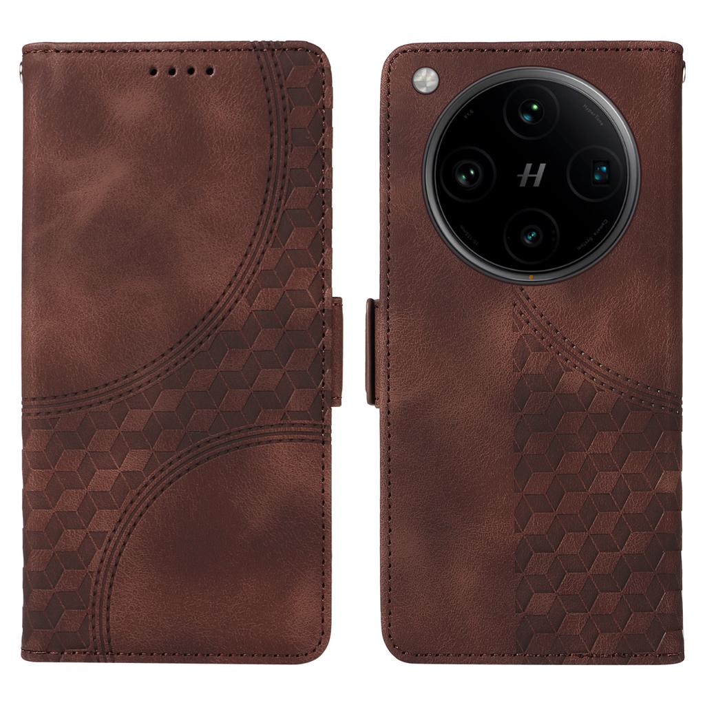 For Oppo Find X8 Pro 5G Case PU Leather Phone Cover Rhombus Starry Imprinted