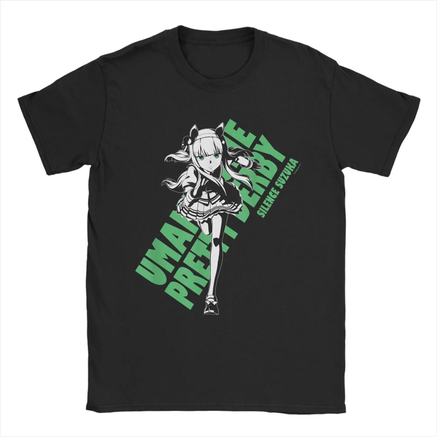 Vintage T Shirt Summer Umamusume Pretty Derby Silence Suzuka Hipster T-Shirts Cotton Tee Shirt for  Design Short Sleeve Tees S