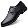 Spring Fashion Genuine Leather Shoes for Men Lace Up Crocodile Texture Oxfords Gentleman's Stylish Office Business Casual Shoes