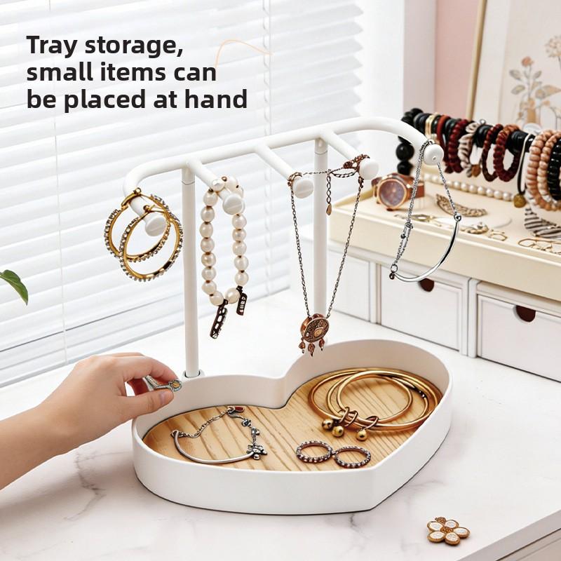 Simple Jewelry Box for Displaying Necklaces, Bracelets, Earrings and Rings. Hanging Rack for Organizing and Storing Jewelry on The Desktop.
