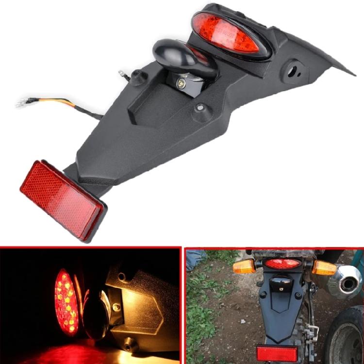 Universally Motorcycle LED Tail Light&Rear Fenders Stop Lamp Dirt Bike Fenders Taillight Motorcycle Modification Light