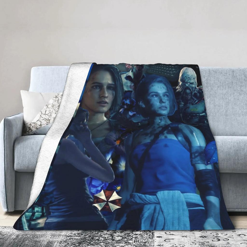 Residents Evils Jill Valentine Super Soft Plush Throw Blanket for Kids and Adults Funny Couch Chair Flannel Bedspread Cover