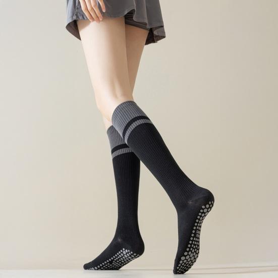 Women Yoga Socks Sports Compression Socks Soft Cotton Knee High Socks with Anti-Slip Grips for Dance Pilates Workout