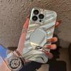 Applicable to iPhone17ProMax mirror wave protective case 15/16/14 large hole 13 niche 17 creative hair