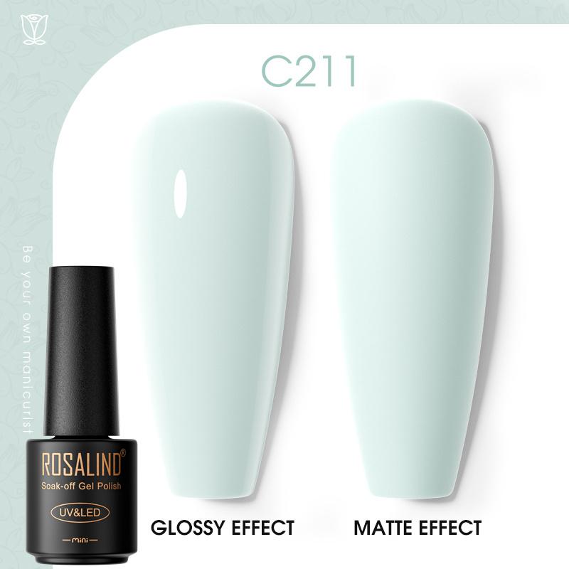 ROSALIND Mini gelový lak na nehty Soak Off Gel laky Nail Art Semipermanentní Pure Color Gel Polish Base Top Coat