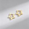 European and American environmental protection stainless steel steel earrings, five-pointed star glossy gold earrings, women's light luxury high-end