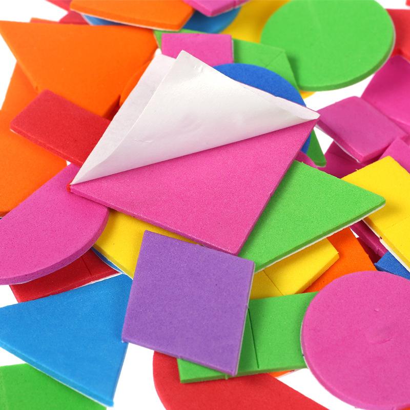 1~5pack Geometric Sponge Patch Self Adhesive Handmade DIY Materials School Teaching Incentive Supplies Assorted Color TMZ