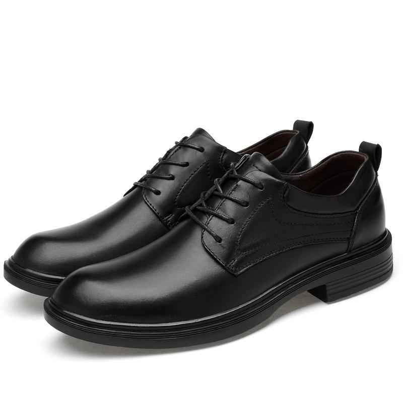 Summer business dress casual leather shoes breathable inner height increase British British groom wedding shoes