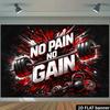 2D No Pain No Gain Fitness-Hintergrund Hantel Fitnessstudio Fotoautomaten-Hintergrund