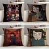 Spooky HHaunted HotelS Cushion Cover Breathable and Skinfriendly Linen Pillowcase Square Removable and Washable Cushion