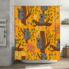 Koala Tree Branch Shower Curtain Fabric Waterproof Bathroom Decoration for Kids Room In Yellow Color with Flowers Design 128-cha