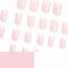 Gradient French Manicure: Pink & White Rectangle False Nail Tips