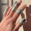 Artistic Ring 1/5Pcs No Manicure Open Irregular Metallic Skin Women