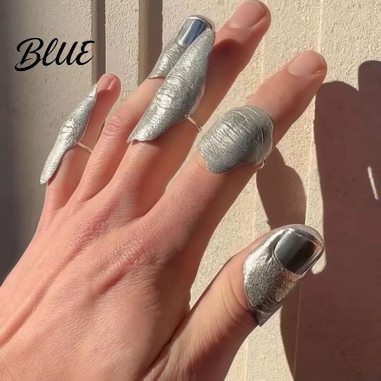 Artistic Ring 1/5Pcs No Manicure Open Irregular Metallic Skin Women