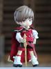 Obitsu 11 (OB11) Size Outfit for Obitsu Dolls (11cm Body): Knight, Noble, Medieval Outfit Set (Shirt, Cape), Cool Design, 2 Colors (Red)