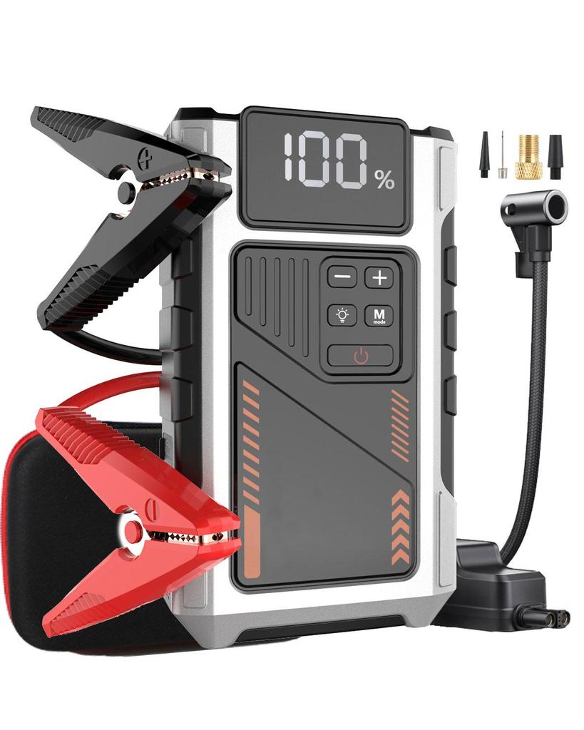 Car Jump Starter Booster Jumper BOX Power Bank Battery Charger Pack With 150PSI Air Compressor Eigotrav U2 12V 6000A 12000mAh